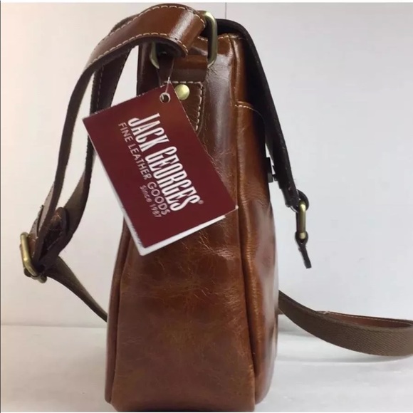 Jack Georges fine leather brown crossbody bag - Picture 3 of 6